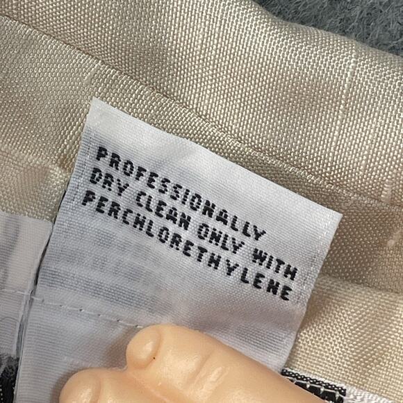 Vintage Carlisle Lined Skirt 100% Silk US Sz 4 Ivory Pencil A-Line Stripe Detail - Picture 8 of 8